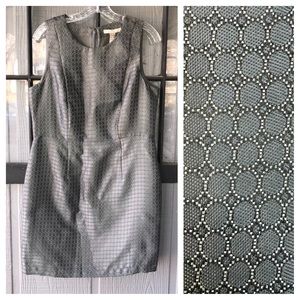 Banana Republic Petite dress, dark gray with light sheen, oval tile pattern, NWT